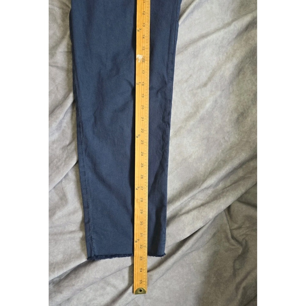 Frank & Eileen Women's Size 10 Blue Cotton Raw Hem Cropped Wicklow Chino Pants - Picture 8 of 9